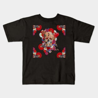 Skull Flower Power III Kids T-Shirt